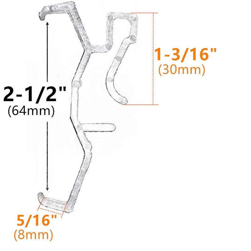 Cutelec Valance Clips 10pcs 2.5inch Clear Plastic Hidden Retainer Holder Clip for Window Blind Valance,Horizontal Faux & Wood Blinds Parts - Image 2